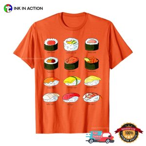 Sushi Types Basic T shirt 3