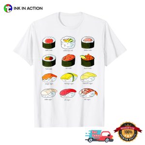 Sushi Types Basic T shirt 4