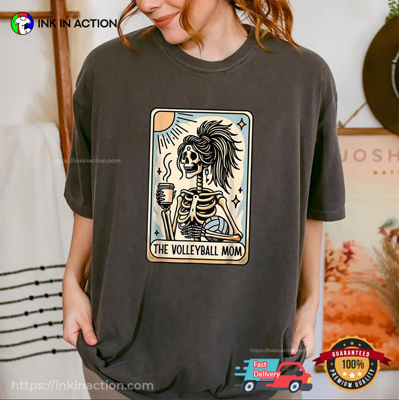 The Volleyball Mom Skeleton Tarot Card Comfort Colors Tee The Volleyball Mom Skeleton Tarot Card Comfort Colors Tee