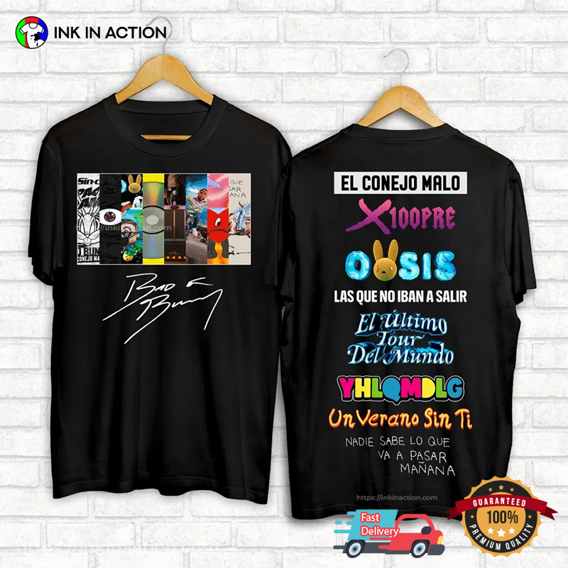 Vintage Bad Bunny All Album Hip Hop Rap T-shirt Vintage Bad Bunny All Album Hip Hop Rap T-shirt