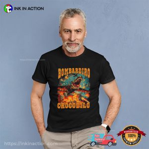 Vintage Bombardiro Crocodilo Brainrot Meme T shirt 2