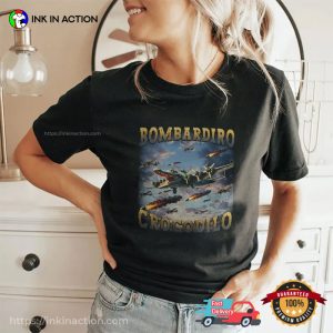War Plane Bombardiro Crocodilo Italian brainrot Tee 2