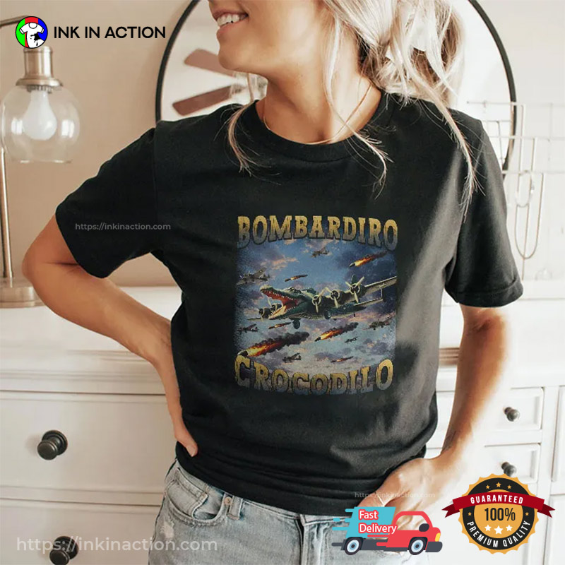 War Plane Bombardiro Crocodilo Italian Brainrot Tee War Plane Bombardiro Crocodilo Italian Brainrot Tee