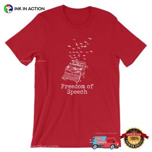 White Vintage Typewriter Freedom Of Speech Shirt