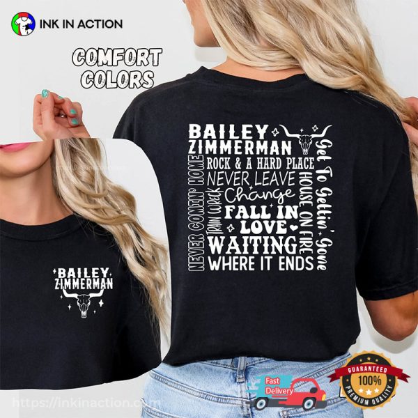 Bailey Zimmerman Country Music Fan Comfort Colors T shirt