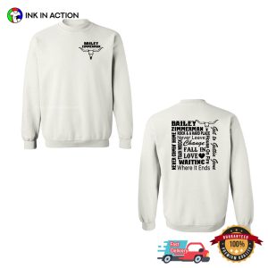 Bailey Zimmerman Hits Country Music 2-sided T-shirt