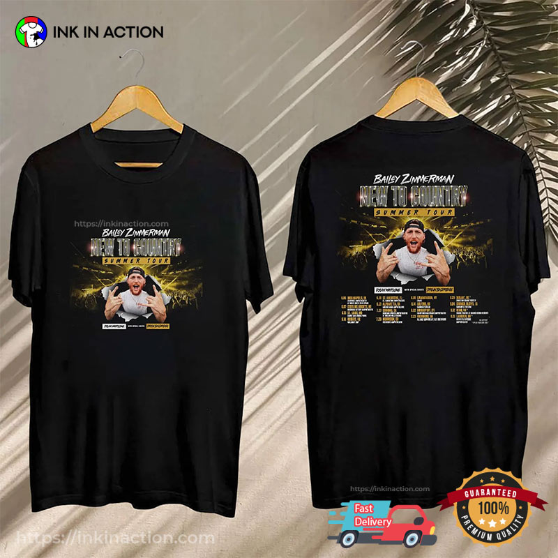 Bailey Zimmerman New To Country Summer Tour 2025 Schedules 2-sided T-shirt Bailey Zimmerman New To Country Summer Tour 2025 Schedules 2-sided T-shirt