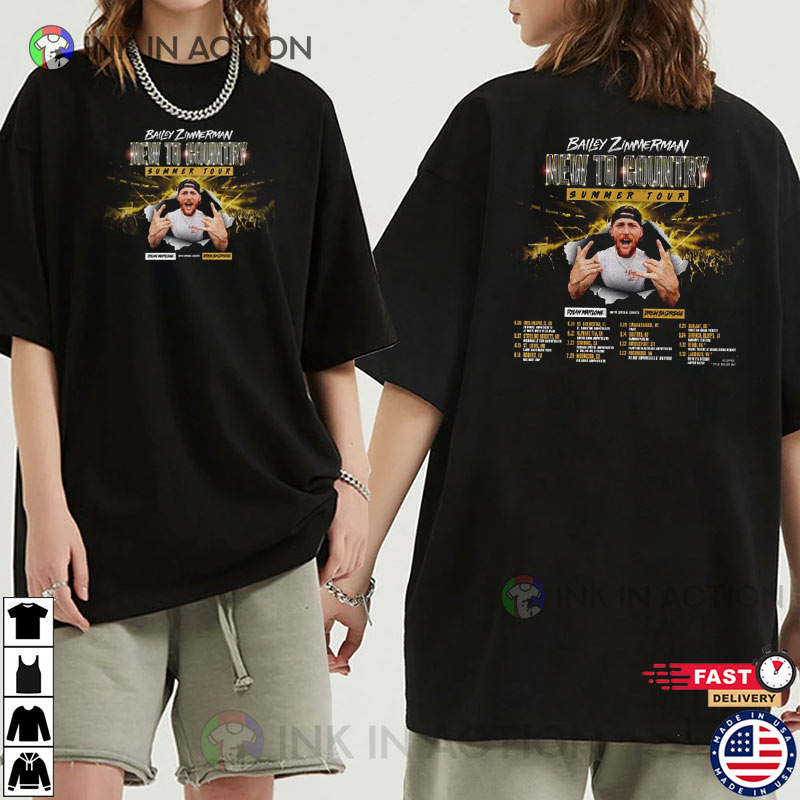 Bailey Zimmerman New To Country Summer Tour 2025 Schedules T shirt