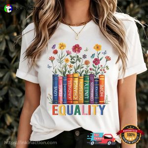 Books Equality Flower LGBT Pride Comfort Colors T-shirt