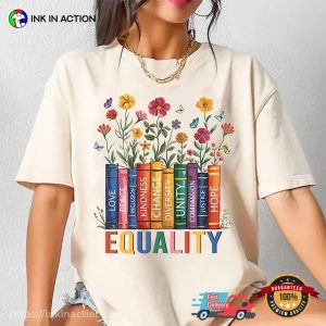 Books Equality Flower LGBT Pride Comfort Colors T-shirt