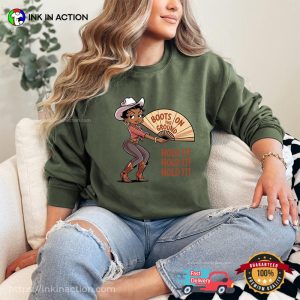 Boots On The Ground Hold It Cartoon Cowgirl Comfort Colors T-shirt
