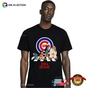 Chicago Cubs MLB Lilo And Stitch Characters Abbey Road T-shirt