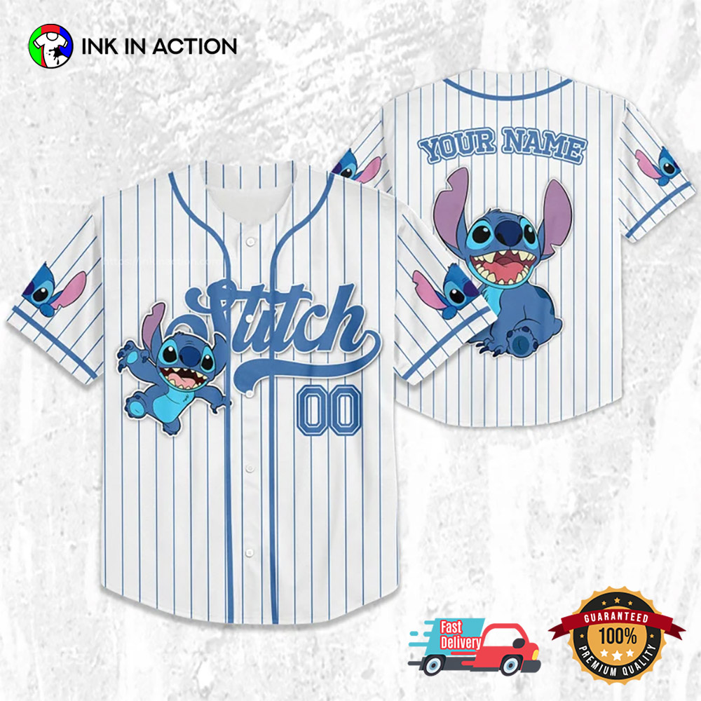 Custom Disney Lilo And Stitch Baseball Jersey Custom Disney Lilo And Stitch Baseball Jersey
