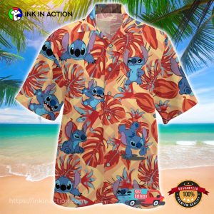 Cute Stitch Red Tropical Lilo And Stitch Summer Vibes Hawaiian Shirt