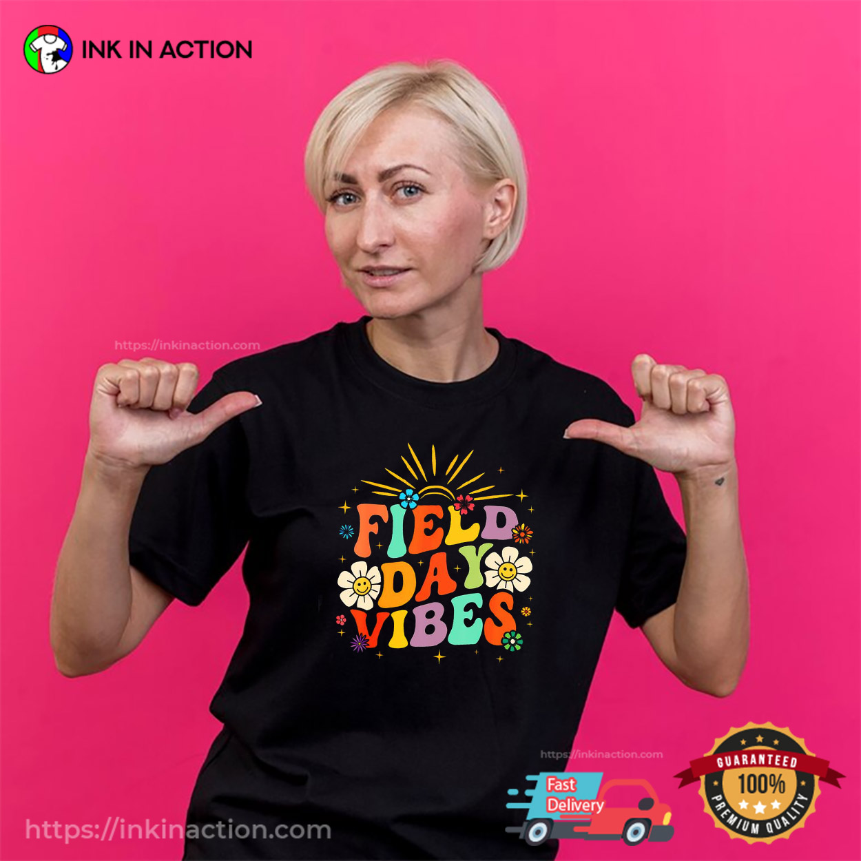 Field Day Vibes Groovy Teacher T-shirt Field Day Vibes Groovy Teacher T-shirt
