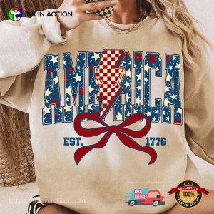 Fourth Of July Independence Day Coquette Bow T-shirt Fourth Of July Independence Day Coquette Bow T-shirt