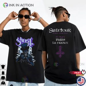 Ghost Skeletour World Tour 2025 Paris La France 2-sided T-shirt