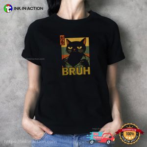 Grumpy Cat Bruh Meme Retro Japanese Style T-shirt