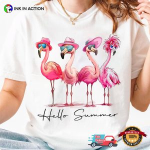 Hello Summer Flamingo Beach Vibes Comfort Colors Tee