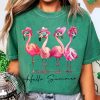 Hello Summer Flamingo Beach Vibes Comfort Colors Tee