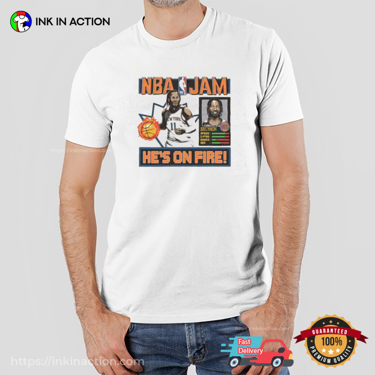 He's On Fire Jalen Brunson NBA Jam T-shirt He's On Fire Jalen Brunson NBA Jam T-shirt