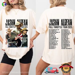 Jason Aldean Full Throttle Tour 2025, Aldean Country Music Concert 2 sided T shirt 2