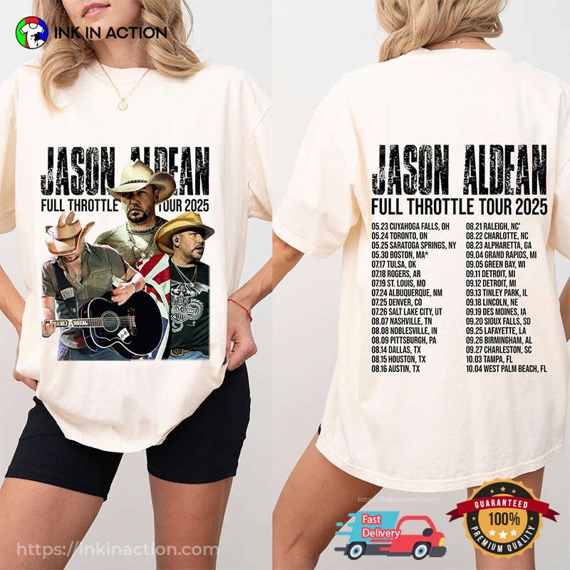 Jason Aldean Full Throttle Tour 2025, Aldean Country Music Concert 2-sided T-shirt Jason Aldean Full Throttle Tour 2025, Aldean Country Music Concert 2-sided T-shirt