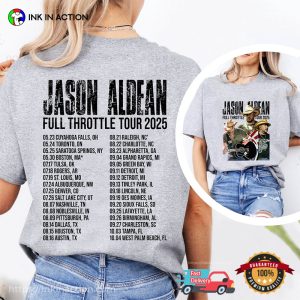 Jason Aldean Full Throttle Tour 2025, Aldean Country Music Concert 2 sided T shirt 3