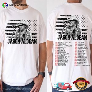 Jason Aldean Full Throttle Tour 2025 Schedules 2-sided T-shirt