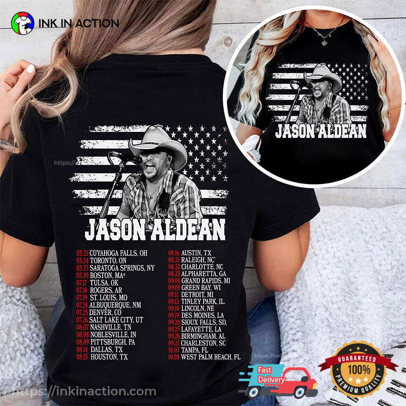 Jason Aldean Full Throttle Tour 2025 Schedules T shirt