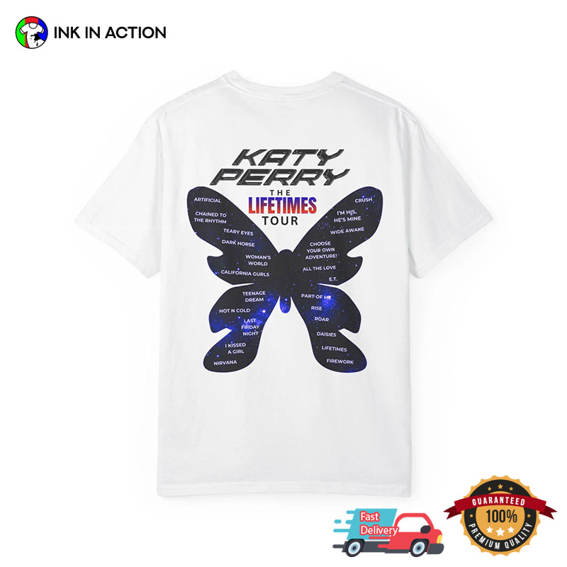Katy Perry The Lifetime Tour Tracklist 2-sided T-shirt
