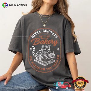 Kitty Biscuits Bakery Funny Cat Baking Comfort Colors T shirt 3