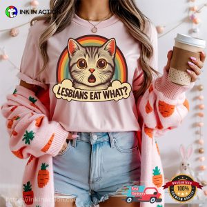Lesbians Eat What Pride Cat Humor T-shirt