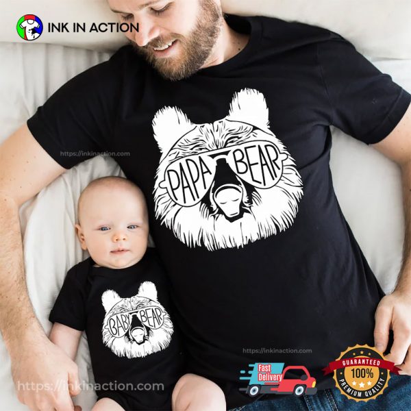 Papa Bear Baby Bear Matching Father Day Shirt