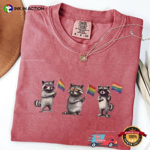 Raccoon Gay Pride Adorable LGBT Ally Comfort Colors T-shirt