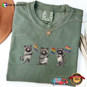 Raccoon Gay Pride Adorable LGBT Ally Comfort Colors T shirt 2