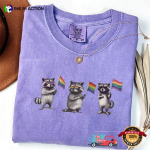 Raccoon Gay Pride Adorable LGBT Ally Comfort Colors T shirt 3