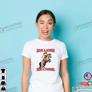 Save A Horse Ride A Cowgirl Vintage Western T-shirt