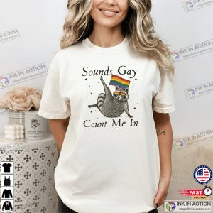 Sounds Gay Count Me In Raccoon LGBT Comfort Colors T shirt 2