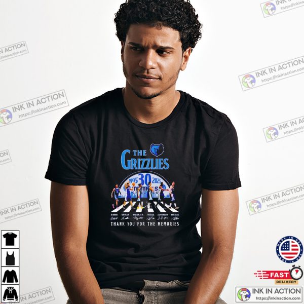 The Memphis Grizzlies 30 Years Anniversary Signatures T-shirt
