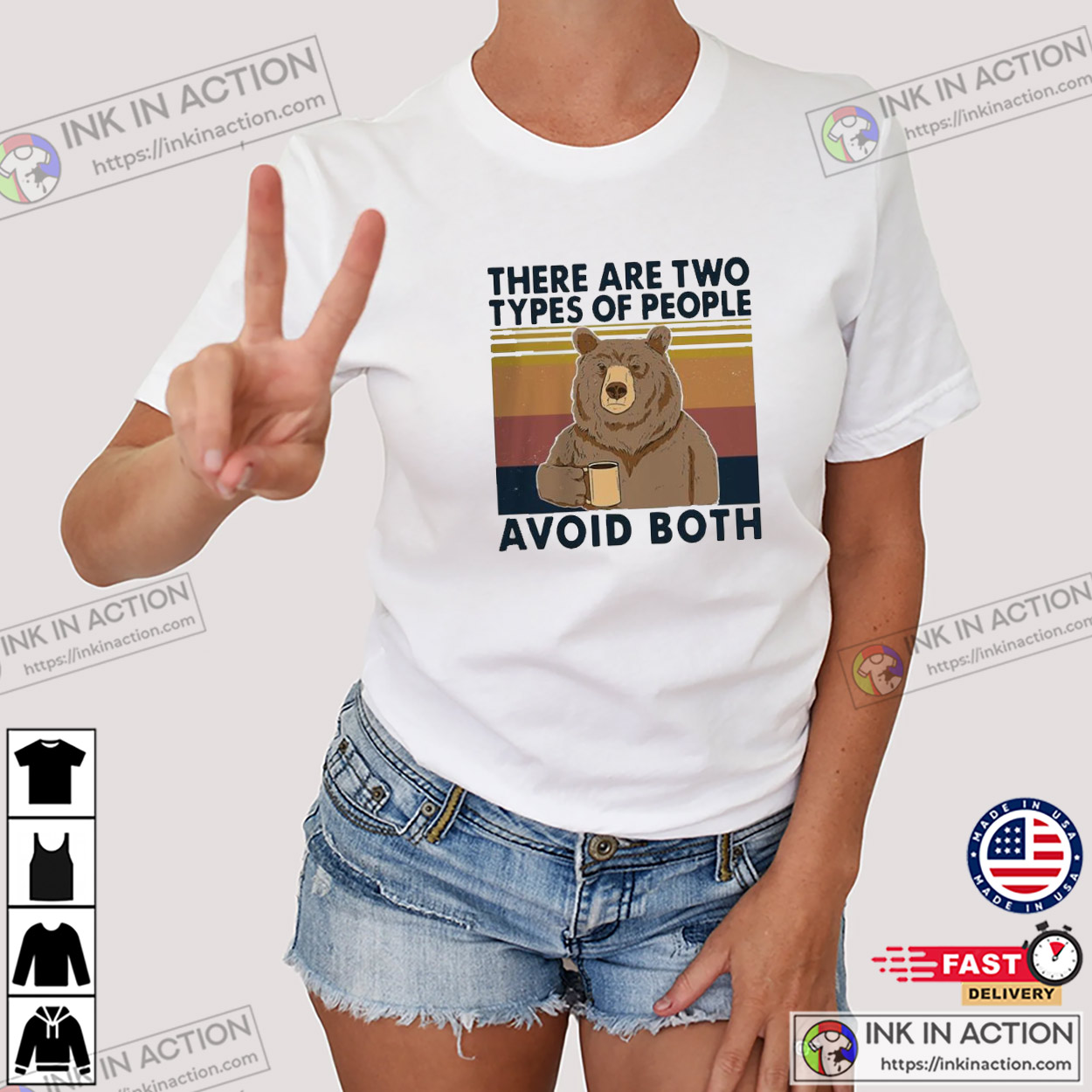 There Are Two Types Of People Avoid Both Funny Morning Bear T-shirt There Are Two Types Of People Avoid Both Funny Morning Bear T-shirt