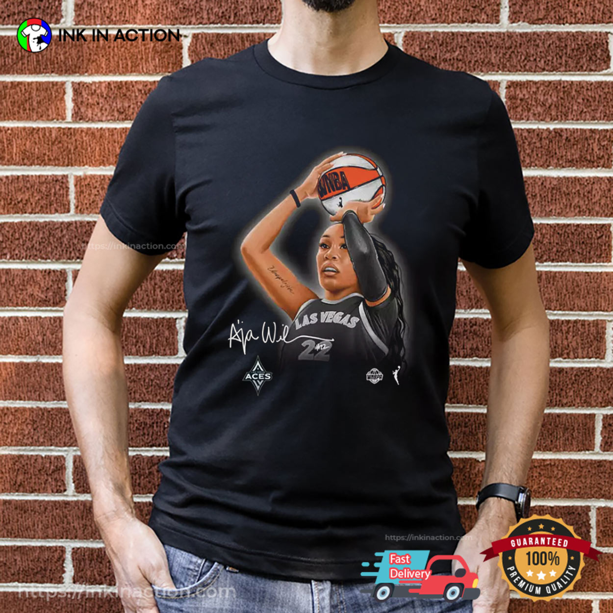 Adult Las Vegas Black A'ja Wilson T-shirt