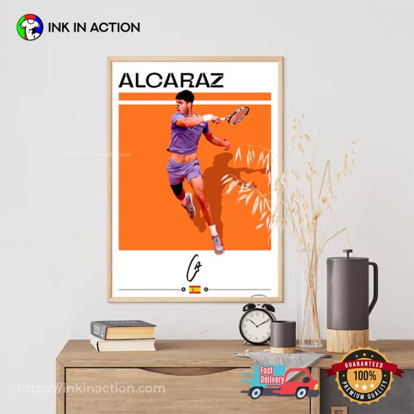 Carlos Alcaraz Tennis Clay Court Champion Wall Art