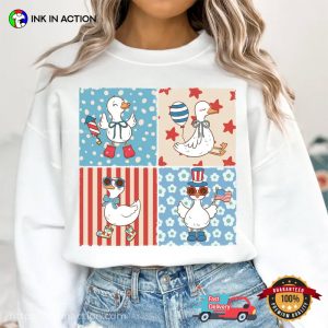 Cute Gooses Celebrate 4th Of July Shirt 2