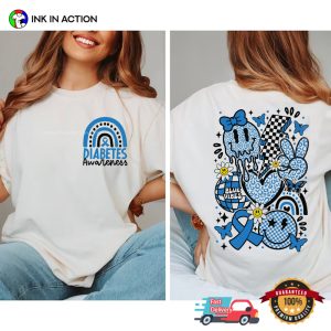 Diabetes Awareness Blue Ribbon Support T1D Warrior T-shirt