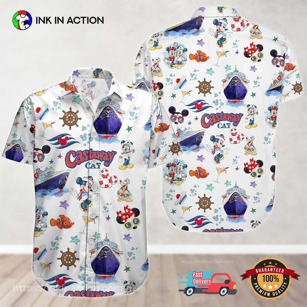Disney Cruise Button Castaway Hawaiian Shirt