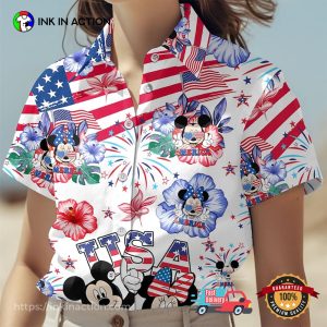 Disney Mickey And Minnie 4th Of July Hawaiian Shirt