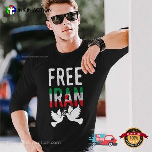 Free Iran Flag Heart Azadi Persian Peace Freedom T-shirt
