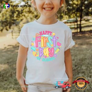 Happy First Day Of School Floral T-shirt