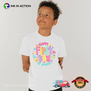 Happy First Day Of School Floral T shirt 3